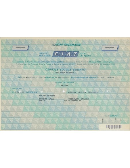 FIAT - 1 AZIONE TORINO 1996