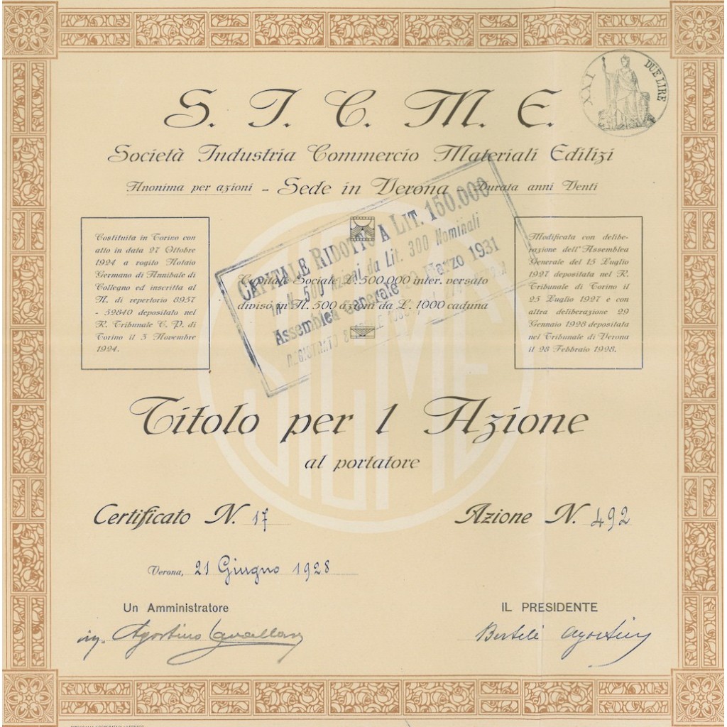 S.I.C.M.E. - 1 AZIONE VERONA 1928