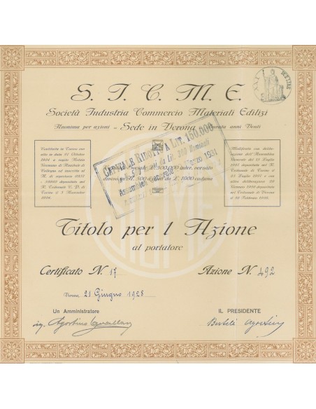 S.I.C.M.E. - 1 AZIONE VERONA 1928