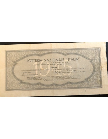1945 LOTTERIA "ITALIA" SERIE Q LIRE 30 N:78617