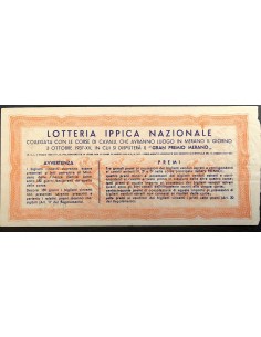 1937 GRANDE LOTTERIA IPPICA NAZIONALE IN MERANO LIRE 12... 2