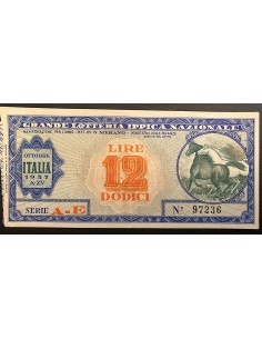 1937 GRANDE LOTTERIA IPPICA NAZIONALE IN MERANO LIRE 12...