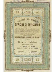 OFFICINE DI SAVIGLIANO - 50 AZIONI 1937