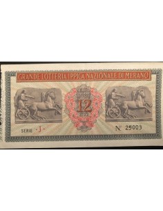 1939 GRANDE LOTTERIA IPPICA NAZIONALE IN MERANO LIRE 12...