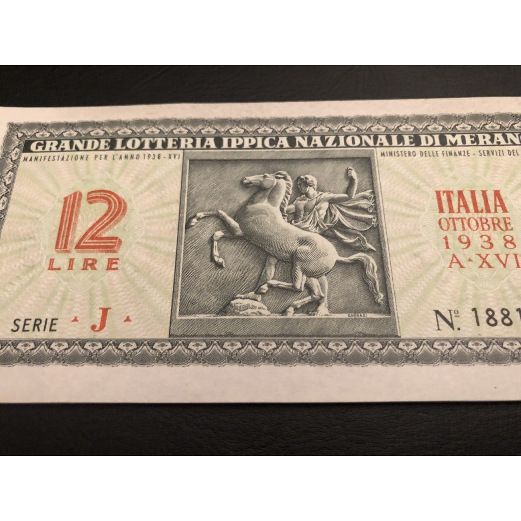 1938 GRANDE LOTTERIA IPPICA NAZIONALE IN MERANO...