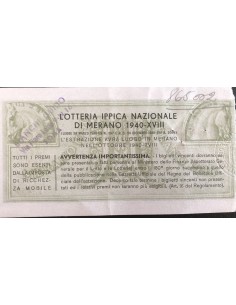 1940 GRANDE LOTTERIA IPPICA NAZIONALE IN MERANO LIRE 12... 2