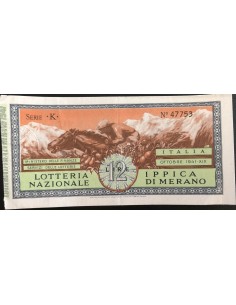 1941 GRANDE LOTTERIA IPPICA NAZIONALE IN MERANO LIRE 12...