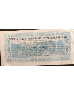 1941 GRANDE LOTTERIA IPPICA NAZIONALE IN MERANO LIRE 12... 2