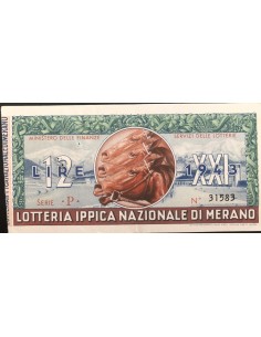 1943 GRANDE LOTTERIA IPPICA NAZIONALE IN MERANO LIRE 12...