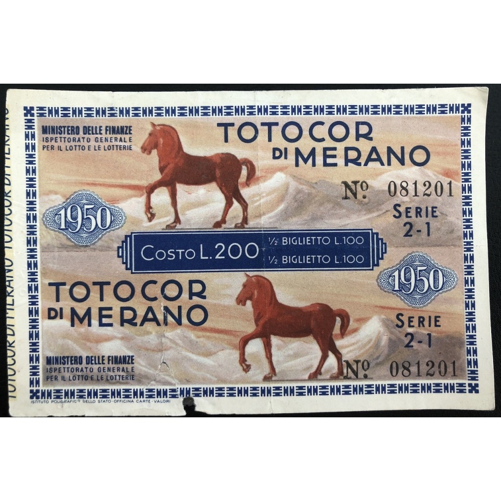 1947 TOTOCOR DI MERANO LIRE 200 SERIE 2-1 N:...