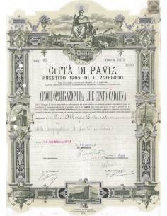 CITTA' DI PAVIA - 5 OBBLIGAZIONI 1936