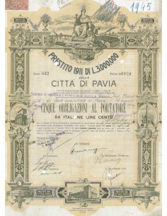 CITTA' DI PAVIA - 5 OBBLIGAZIONI 1911