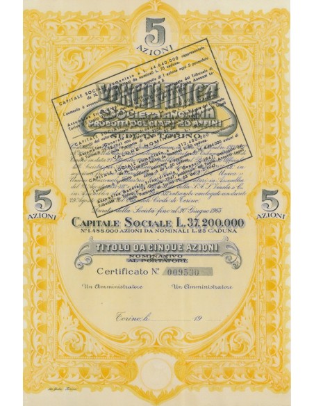 VENCHI-UNICA - 5 AZIONI TORINO 1934