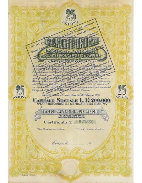 VENCHI-UNICA - 25 AZIONI TORINO 1934
