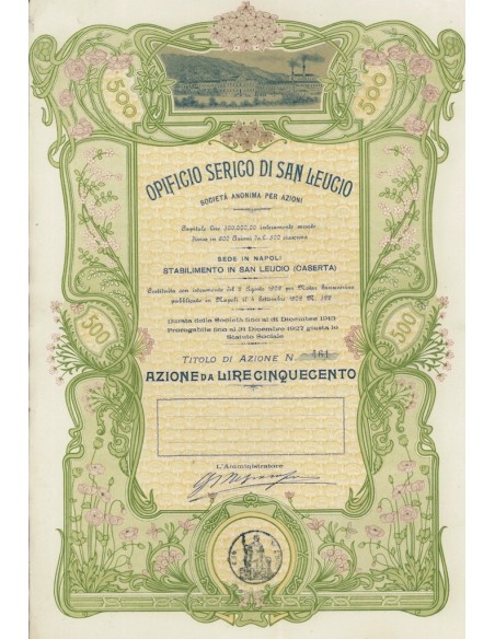 OPIFICIO SERICO DI SAN LEUCIO SOC. ANONIMA 1 AZIONE SAN LEUCIO 1902