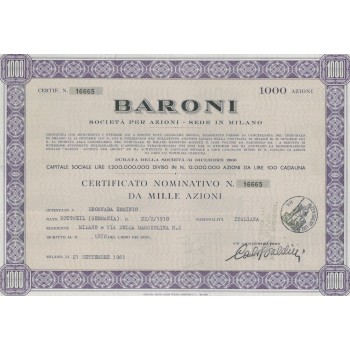 BARONI - 1000 AZIONI MILANO 1961
