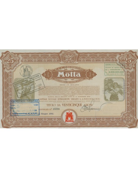 MOTTA - 25 AZIONI MILANO 1961