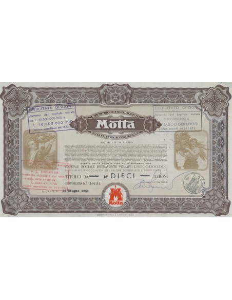 MOTTA - AZIONI MILANO 1961
