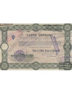 LLOYD SABAUDO - 1 AZIONE GENOVA 1923