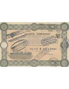 LLOYD SABAUDO - 1 AZIONE GENOVA 1923