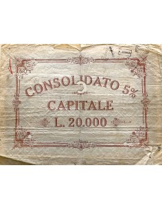 CARTELLA 20000 LIRE - D.PUBBLICO CONSOLIDATO 5% REGNO... 2