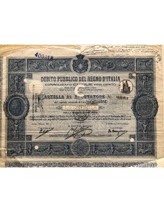 CARTELLA 20000 LIRE - D.PUBBLICO CONSOLIDATO 5% REGNO...