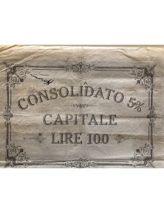 CARTELLA 100 LIRE - D.PUBBLICO CONSOLIDATO REGNO D'ITALIA... 2