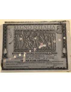 1942 /04 - BUONO DEL TESORO NOVENNALE A PREMI 5% LIRE...