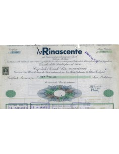 LA RINASCENTE - CERTIFICATO DI AZIONI DI LIRE 50 MILANO 1965