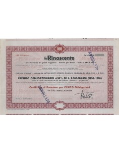 LA RINASCENTE - 100 OBBLIGAZIONI - MILANO 1958