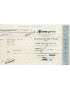 LA RINASCENTE - CERT. PROVVISORIO DI AZIONI - MILANO 1979