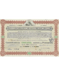FABBRICHE ITALIANE SETERIE E AFFINI-COMO S.P.A - 50 AZIONI MILANO 1947