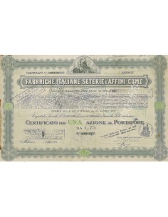 FABBRICHE ITALIANE SETERIE E AFFINI-COMO S.P.A 1 AZIONE MILANO 1935