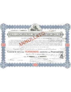 FABBRICHE ITALIANE SETERIE E AFFINI-COMO S.P.A - 25 AZIONI MILANO 1938