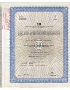 SIO - SOC. PER L'INDUSTRIA DELL'OSSIGENO E DI ALTRI GAS - 2 AZIONI MILANO 1973