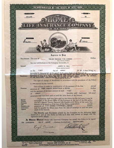 1928 - THE HOME LIFE INSURANCE COMPANY