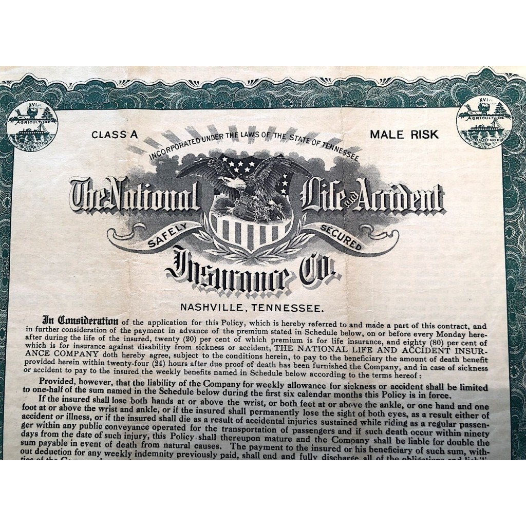 1920 THE NATIONAL LIFE AND ACCIDENT INSURANCE COMPANY