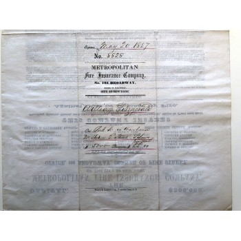1857 - THE METROPOLITAN FIRE INSURANCE COMPANY