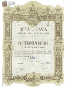 CITTA' DI PAVIA 10 OBBLIGAZIONI PAVIA 1930