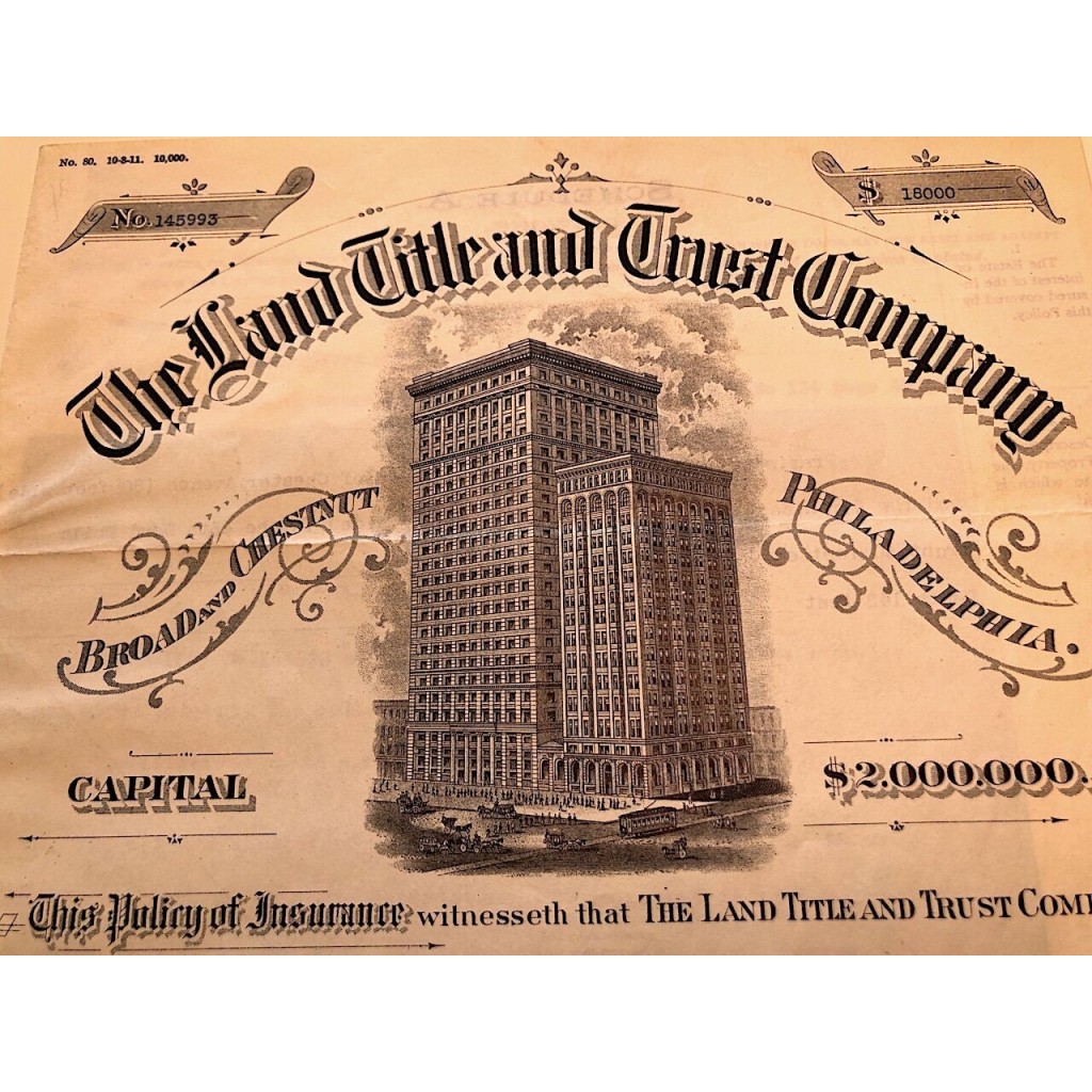 1913 - THE LAND TITLE AND TRUST COMPANY