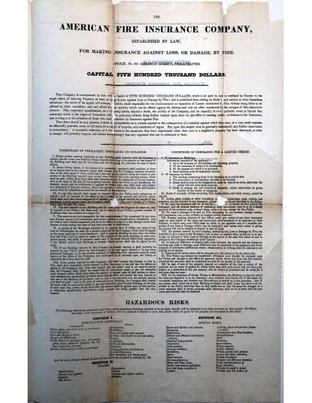 1834 - PERPETUAL - THE AMERICAN FIRE INSURANCE COMPANY