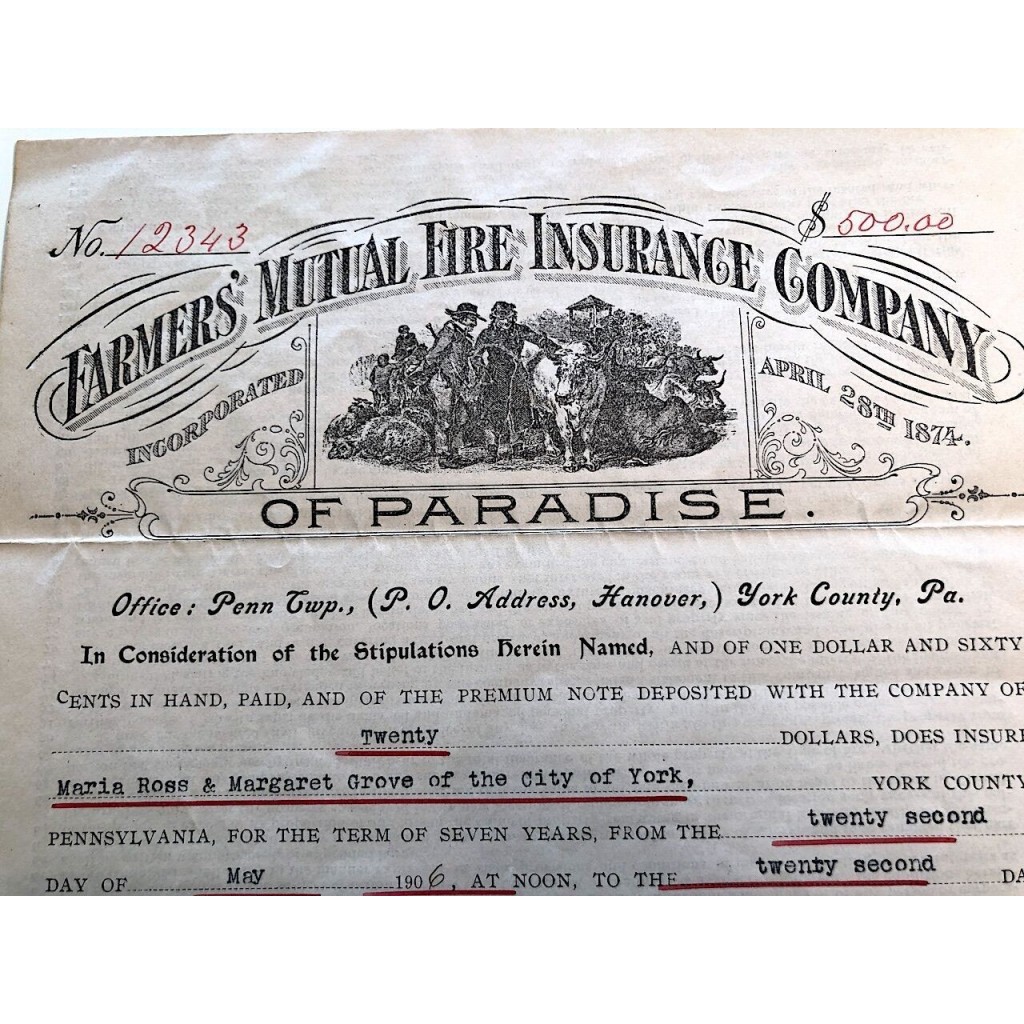 1906 - FARMERS' MUTUAL FIRE INSURANCE COMPANY