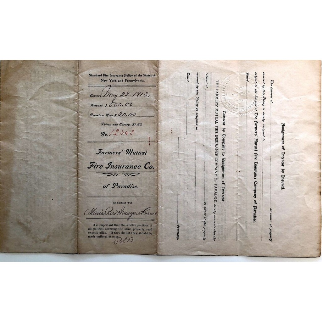 1906 - FARMERS' MUTUAL FIRE INSURANCE COMPANY