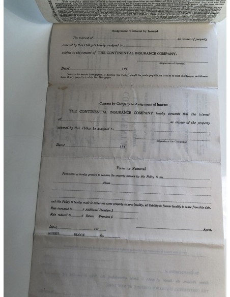 1913 - CONTINENTAL INSURANCE COMPANY OF THE CITY OF NEW YORK