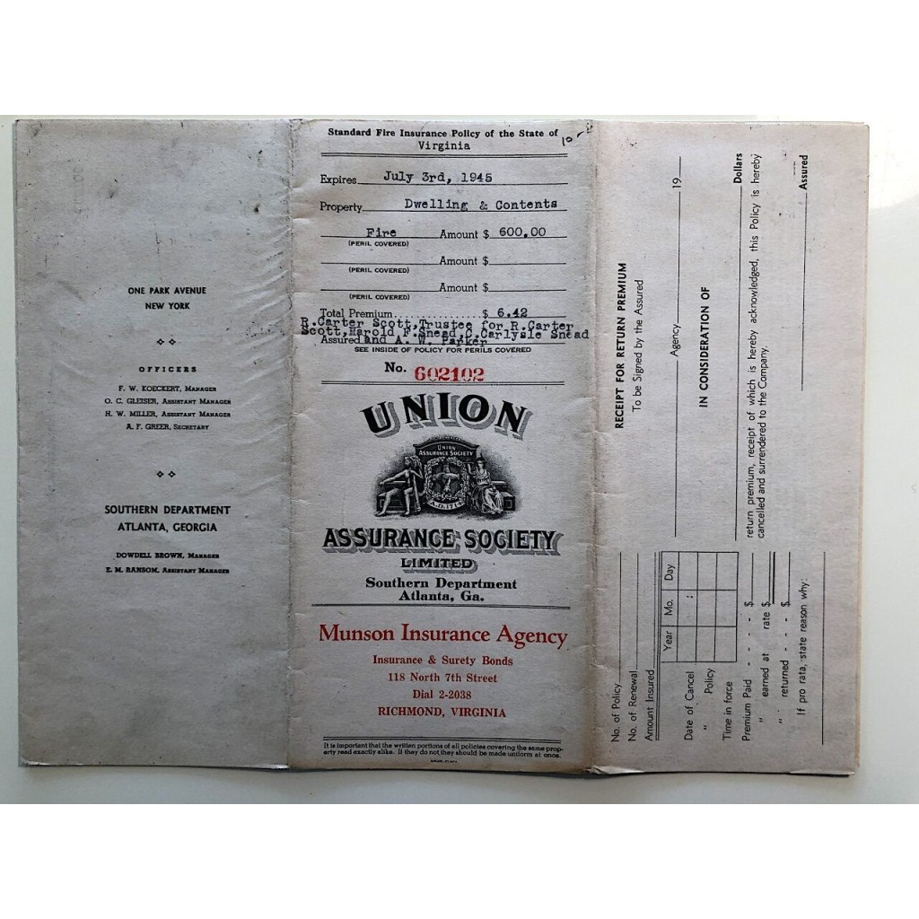 1944 - UNION - ASSURANCE SOCIETY LIMITED