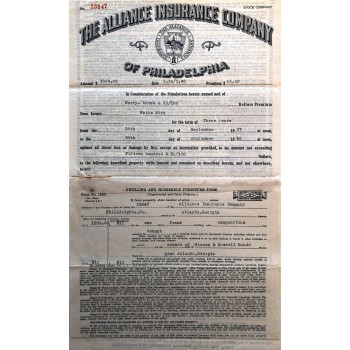 1937 - THE ALLIANCE INSURANCE COMPANY OF PHILADELPHIA