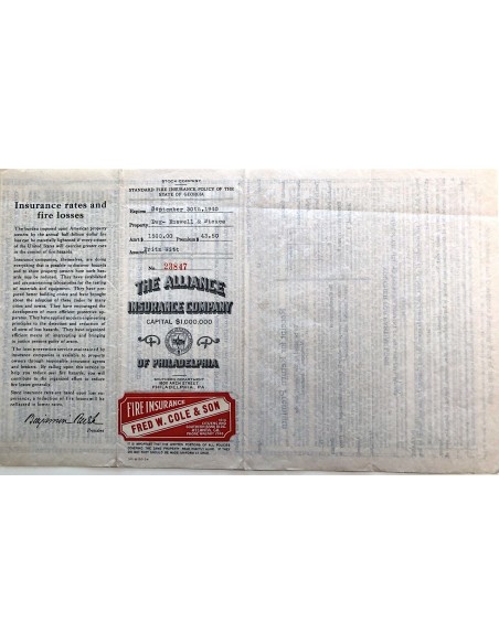 1937 - THE ALLIANCE INSURANCE COMPANY OF PHILADELPHIA
