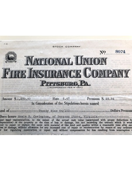 1936 - NATIONAL UNION FIRE INSURANCE COMPANY