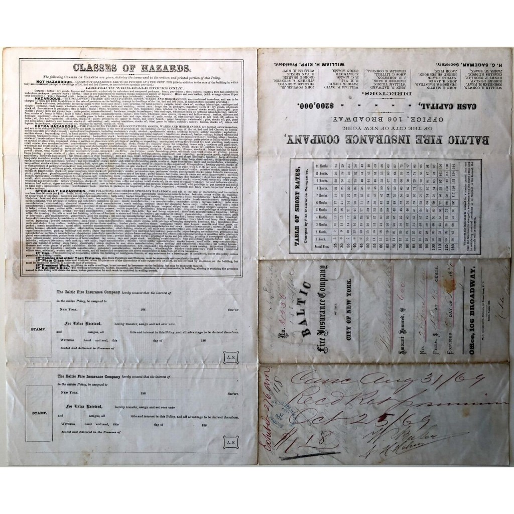 1869 - BALTIC FIRE INSURANCE COMPANY OF THE...