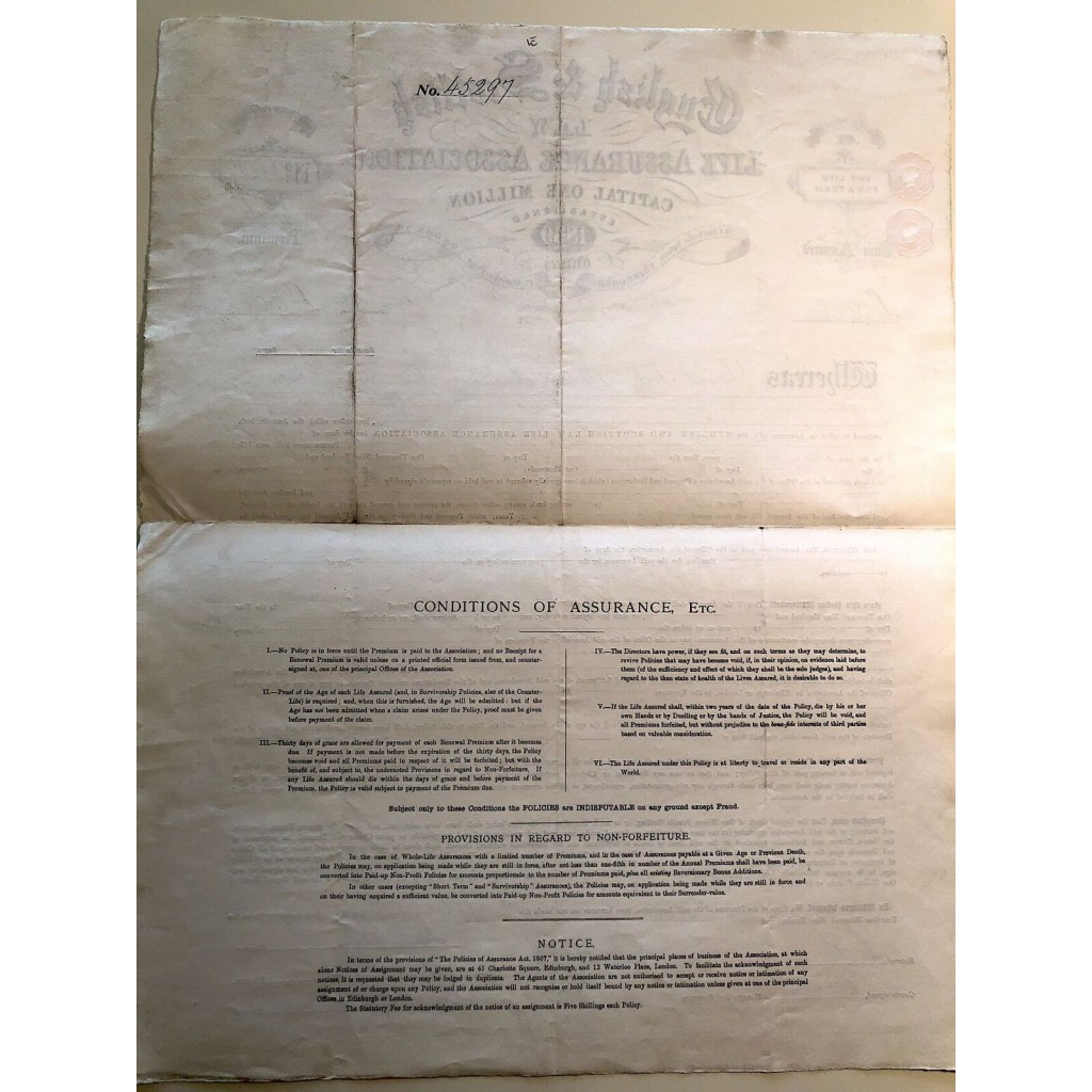 1909 - ENGLISH AND SCOTTISH LIFE ASSURANCE...